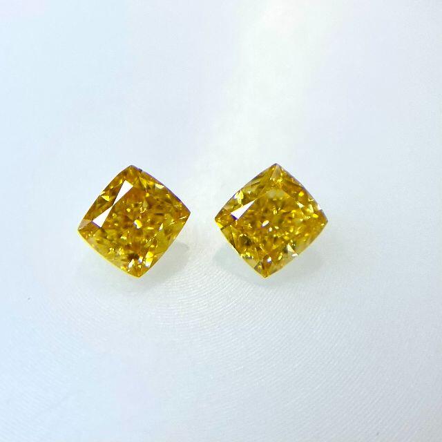 FANCY INTENSE ORANGY YELLOW0.125＆0.109ct レディースのアクセサリー(その他)の商品写真