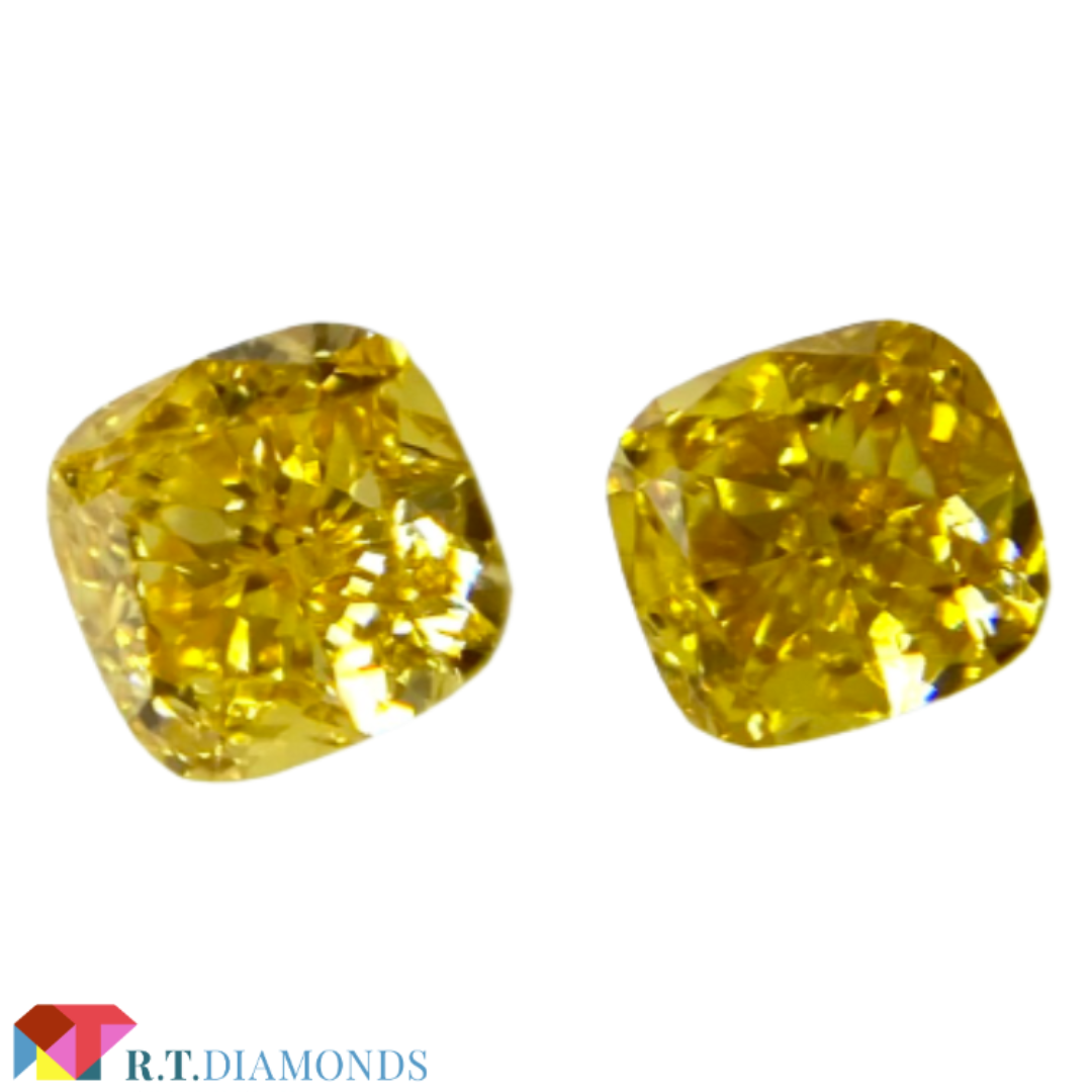 FANCY INTENSE ORANGY YELLOW0.121＆0.116ct レディースのアクセサリー(その他)の商品写真