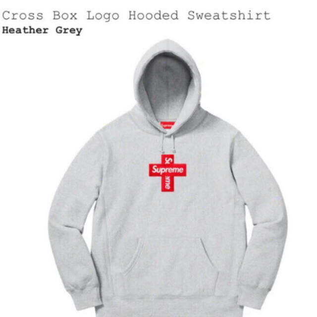 ランキングや新製品 supreme クロスボックスロゴ フーディー グレー