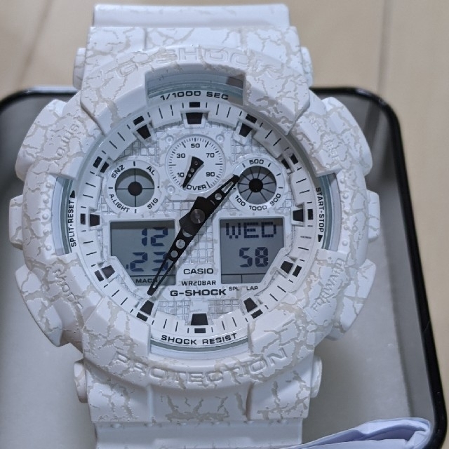 メンズ激レア❗G-SHOCK GA-100CG-7AJF クラックドパターン ホワイト