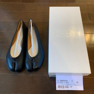 マルタンマルジェラ(Maison Martin Margiela)の●新品●マルジェラ tabiバレエ ヴィンテージレザー ブラック36.5(バレエシューズ)