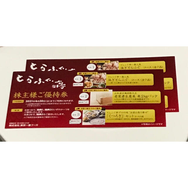 東京一番フーズ 株主優待券 2枚 【クリックポスト】 Gx9ECnPjno - pte