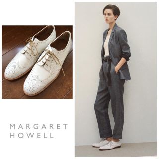 マーガレットハウエル(MARGARET HOWELL)の希少 新品未使用 マーガレットハウエル レザーシューズ レースアップ イタリア製(ローファー/革靴)