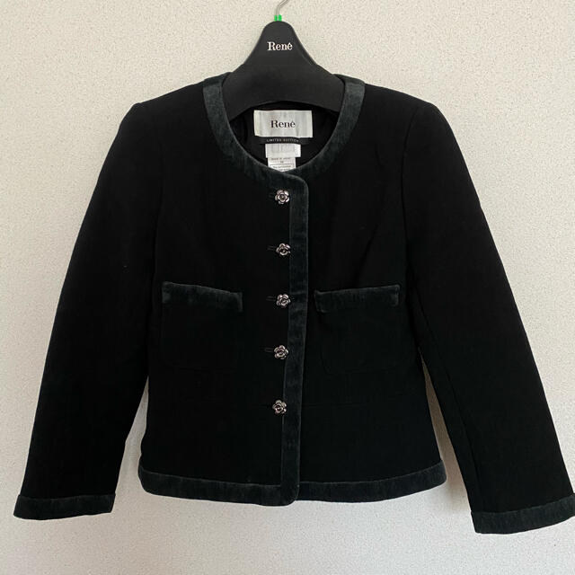René - 定価8万美品ルネ36☆限定品部分ベルベットジャケットの通販 by