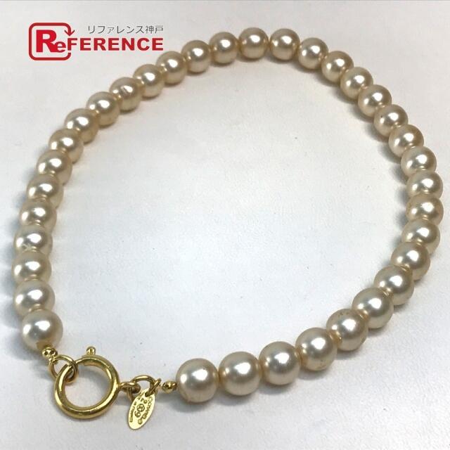 シャネル フェイクパール ネックレス アクセサリー ホワイト×ゴールド