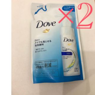 ユニリーバ(Unilever)の2点　ダヴ 3in1 メイクも落とせる泡洗顔料 詰替え用(120ml)(洗顔料)