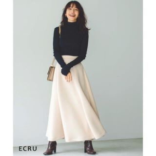 ビューティアンドユースユナイテッドアローズ(BEAUTY&YOUTH UNITED ARROWS)のBASEMENT online ダンボールフレアスカート エクリュ　ML(ロングスカート)