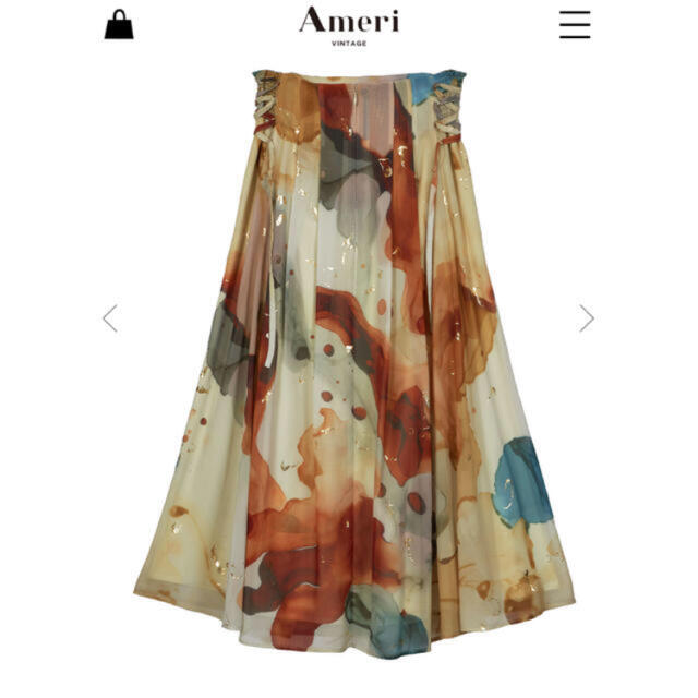 サイドのレースアップもポイントUNDRESSED AMELIA INK ART SKIRT AMERI