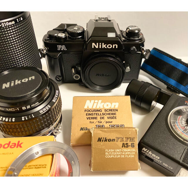 【初回限定お試し価格】 - Nikon 整備済み❗️Nikon フラッシュ多数 望遠レンズ 単焦点レンズ ブラック FA フィルムカメラ