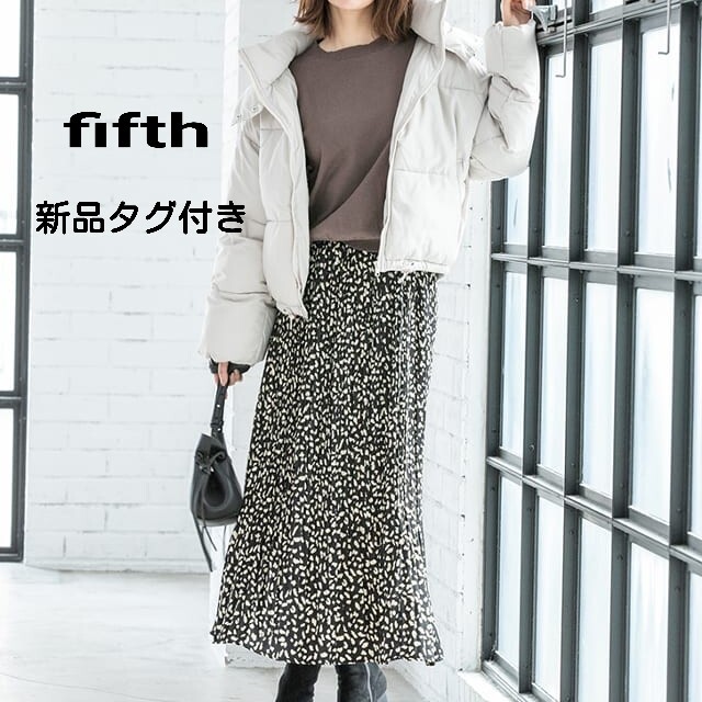 fifth(フィフス)のfifth レオパードプリーツスカート　M ブラック　 レディースのスカート(ロングスカート)の商品写真