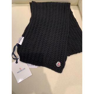 モンクレール(MONCLER)の新品未使用　モンクレール　ウール　カシミア混　マフラー　ブラック(マフラー/ショール)