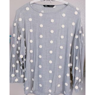 ザラ(ZARA)のZARA ドットトップス(カットソー(長袖/七分))