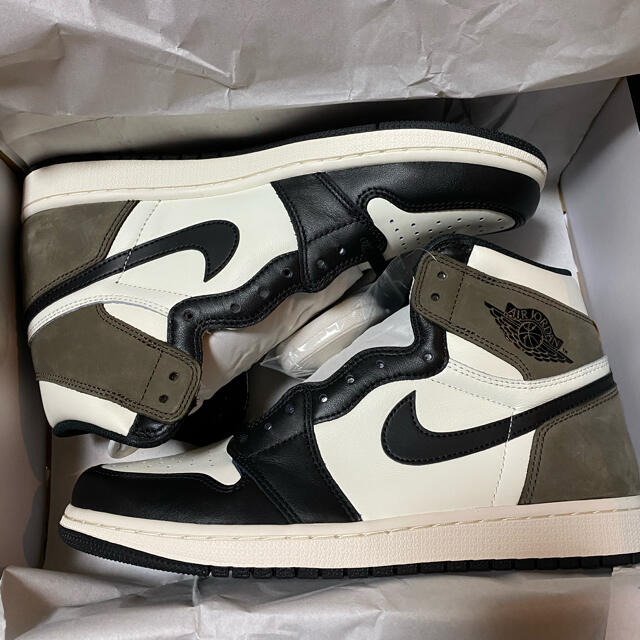 ダブル/ミストブルー air jordan1 エアジョーダン1 28cm dark mocha