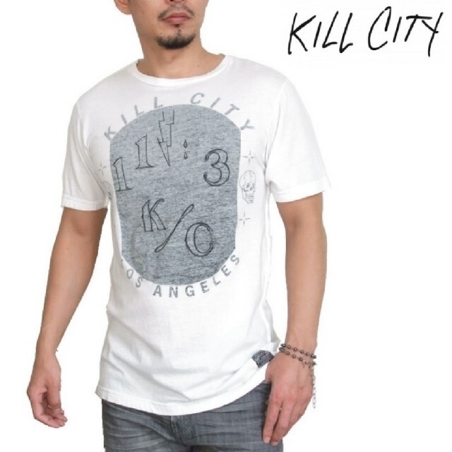 KILLCITY(キルシティ)のKILL CITY キルシティ 半袖 Tシャツ ホワイト LA ブランド M メンズのトップス(Tシャツ/カットソー(半袖/袖なし))の商品写真