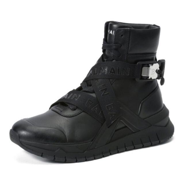 ☆BALMAIN　TROOP-NAPPA レザーハイカットスニーカー55%offスニーカー