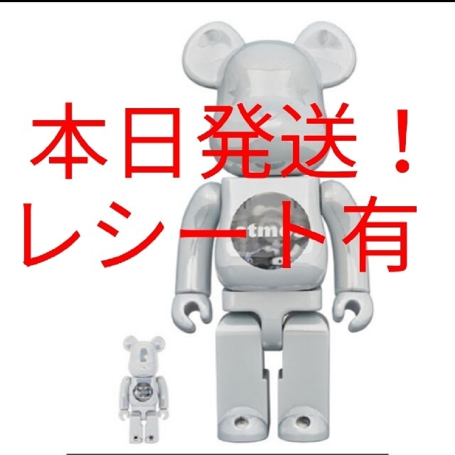 BE@RBRICK atmos WHITE CHROME Ver. 100%