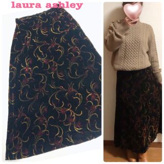 ローラアシュレイ(LAURA ASHLEY)の【SALE】laura ashley●ロングスカート●黒●ローラアシュレイ(ロングスカート)