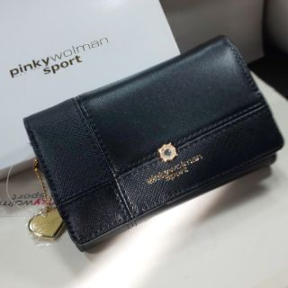 ピンキーウォルマン(pinky wolman)の新品未使用タグ付、pinkywolman、折り財布、ハートチヤーム付(財布)