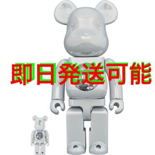 メディコムトイ(MEDICOM TOY)のBE@RBRICK atmos WHITE CHROME 100％ & 400％(キャラクターグッズ)