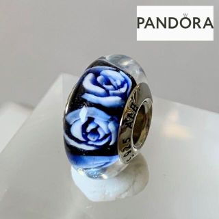 スワロフスキー(SWAROVSKI)の【新品】PANDORA パンドラ ムラーノ チャーム ブルーローズ 1個(チャーム)