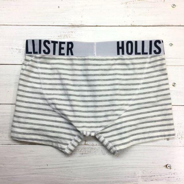 Hollister(ホリスター)の新品【メンズM】★ホリスター★ボーダー柄ボクサーパンツ/白グレー/下着 メンズのアンダーウェア(ボクサーパンツ)の商品写真