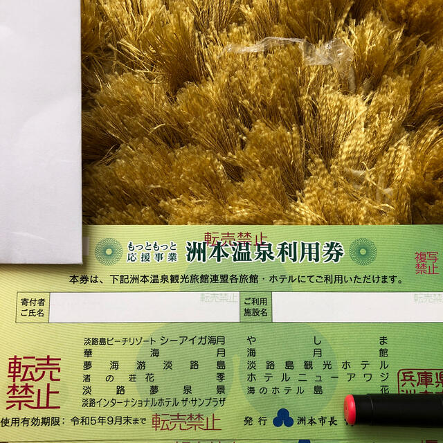 毎日低価 最新版!令和5年9月まで。洲本温泉利用券 5枚 50000円分 宿泊