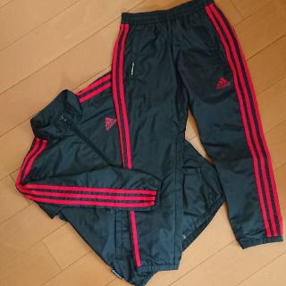 アディダス(adidas)のadidas 130cm 上下セット ウインドブレーカー 黒 (トレーニング用品)