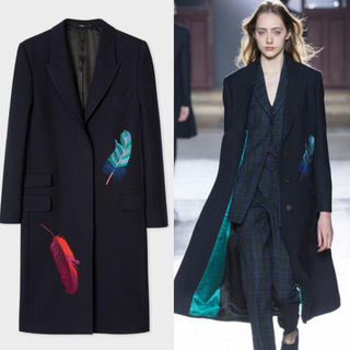 ロンドン購入 ポールスミス 17AW パリ・コレクション フェザー刺繍コート