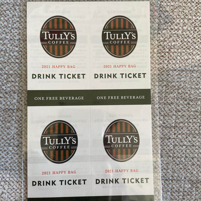 TULLY'S COFFEE(タリーズコーヒー)のタリーズコーヒーチケット20枚 チケットの優待券/割引券(フード/ドリンク券)の商品写真