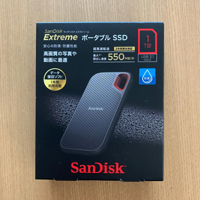 新品 未開封 SanDisk Extreme ポータブル SSD 1TB 定番 60.0%OFF www