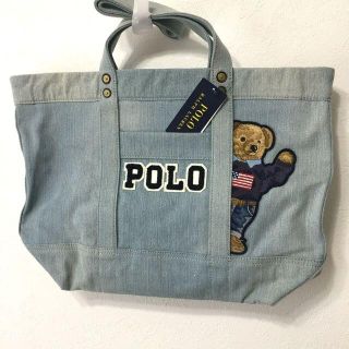 ポロラルフローレン(POLO RALPH LAUREN)のラルフローレン ポロベア キャンバス トートバッグ デニム色.(トートバッグ)