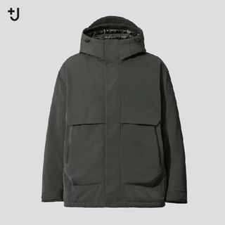 ユニクロ(UNIQLO)の新品未使用 ハイブリッドダウンオーバーサイズパーカ ダークグリーン M +J(ダウンジャケット)