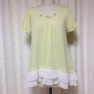 アクシーズファム(axes femme)のグリーンカットソー/axes femme(Tシャツ(半袖/袖なし))