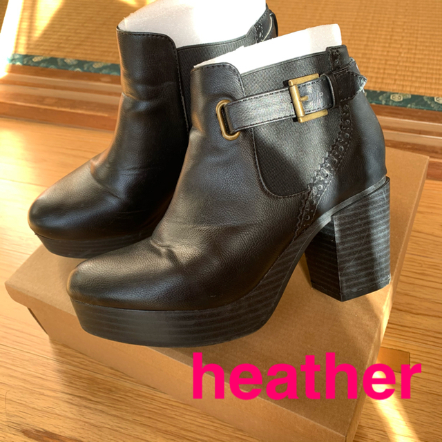 heather(ヘザー)の【最終値下げ】heather ベルトサイドゴアブーツ M ブラック レディースの靴/シューズ(ブーツ)の商品写真