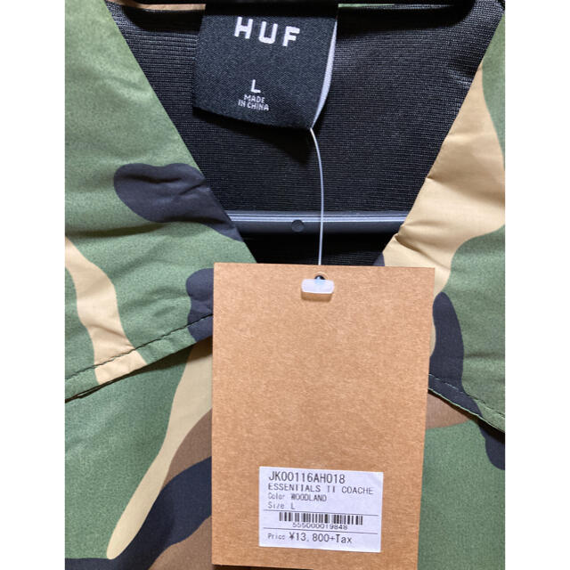 【値下げ半額以下】新品 未使用 HUF コーチジャケット カモフラ Lサイズ