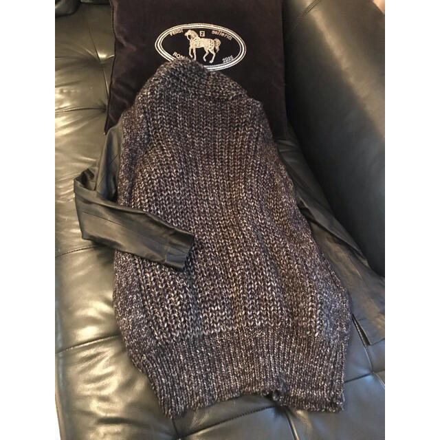 ALEXANDER WANG (アレキサンダーワン) 袖レザーニットジャケット