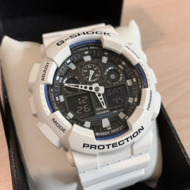 美品【CASIO/G-SHOCK】デジアナ メンズ腕時計 GA-100B レッド