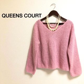 クイーンズコート(QUEENS COURT)の【クイーンズコート 】美品❁︎ラメ入りショート丈ニット(ニット/セーター)