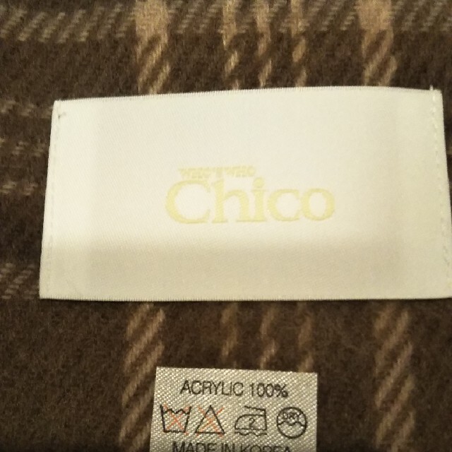 who's who Chico(フーズフーチコ)のフーズフーチコブラウンチェックマフラー レディースのファッション小物(マフラー/ショール)の商品写真