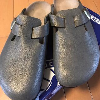 ビルケンシュトック(BIRKENSTOCK)のBoston BS Washed Metallic Stone Gold (サンダル)