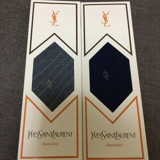 イヴサンローランボーテ(Yves Saint Laurent Beaute)の新品♡イヴ・サンローラン メンズ 靴下2足セット(グレー&ネイビー)(ソックス)