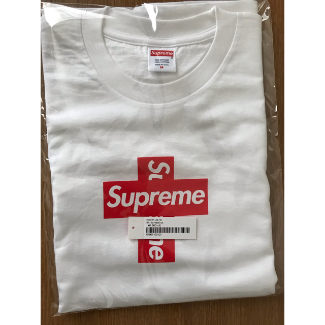 Supreme(シュプリーム)の⭐︎【送料無料】Cross Box Logo Tee white Mサイズ メンズのトップス(Tシャツ/カットソー(半袖/袖なし))の商品写真