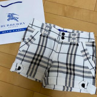 バーバリーブルーレーベル(BURBERRY BLUE LABEL)のBURBERRY BLUE LABEL♡白チェックパンツ(ショートパンツ)