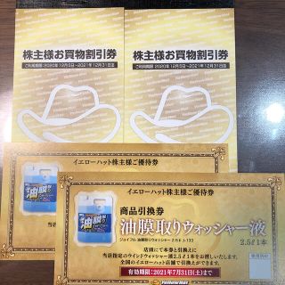 たっぺい様専用　イエローハット 株主優待 6000円分+油膜取りウォッシャー液引(ショッピング)