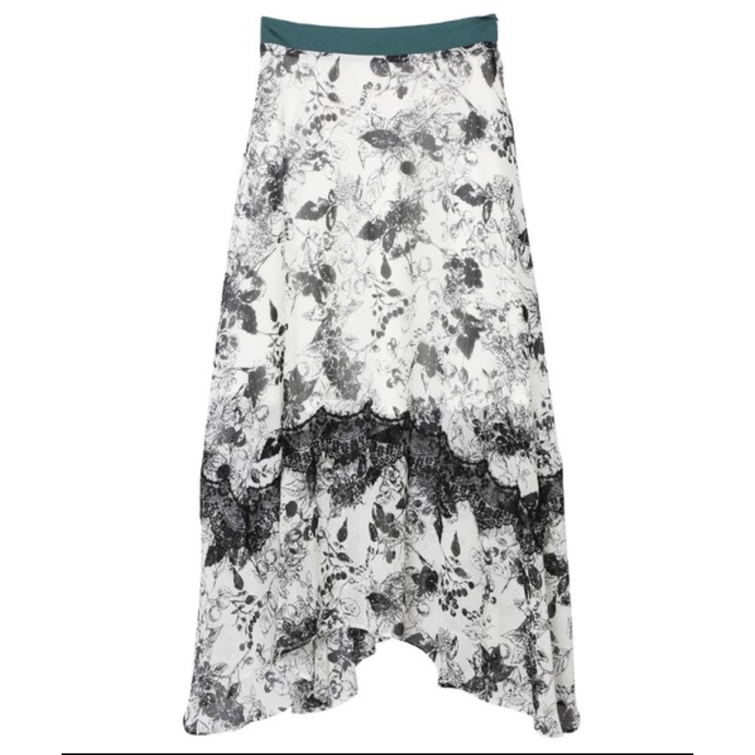 INK FLOWER CHIFFON SKIRT