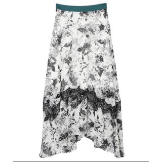 アメリヴィンテージ(Ameri VINTAGE)のINK FLOWER CHIFFON SKIRT(ロングスカート)