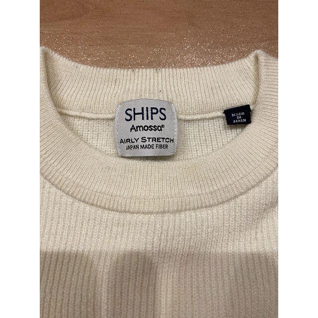 SHIPS(シップス)のSHIPS/クルーネック/ニット/ホワイト メンズのトップス(ニット/セーター)の商品写真