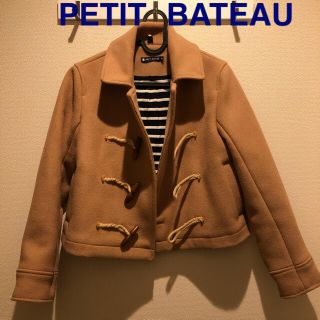 Petit Bateauプチバトーのメルトンコート チャコールグレー