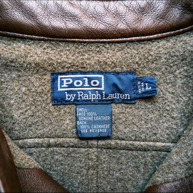 POLO RALPH LAUREN(ポロラルフローレン)のOLD ポロラルフローレン ディアスキン レザーカバーオール 裏地カシミヤ L メンズのジャケット/アウター(レザージャケット)の商品写真