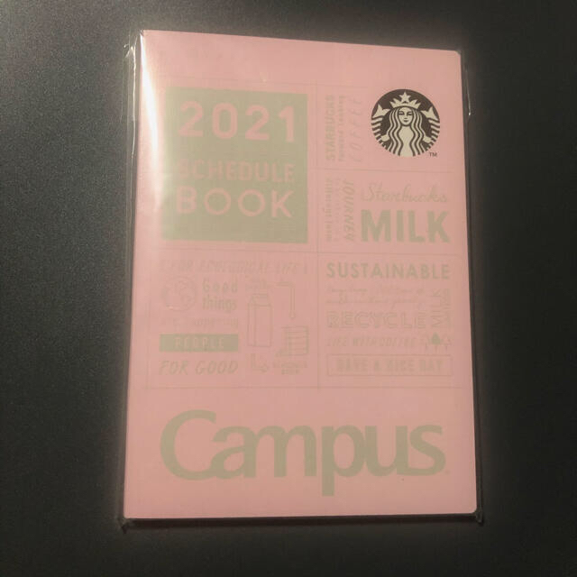 Starbucks Coffee(スターバックスコーヒー)のスタバ キャンパス 2021 スケジュールブック ピンク インテリア/住まい/日用品の文房具(カレンダー/スケジュール)の商品写真